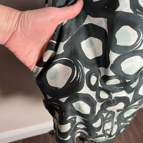 New York & Company Sz 6 100% Silk Mini Shift Cocktail Dress Formal Hunter Green - Picture 4 of 11